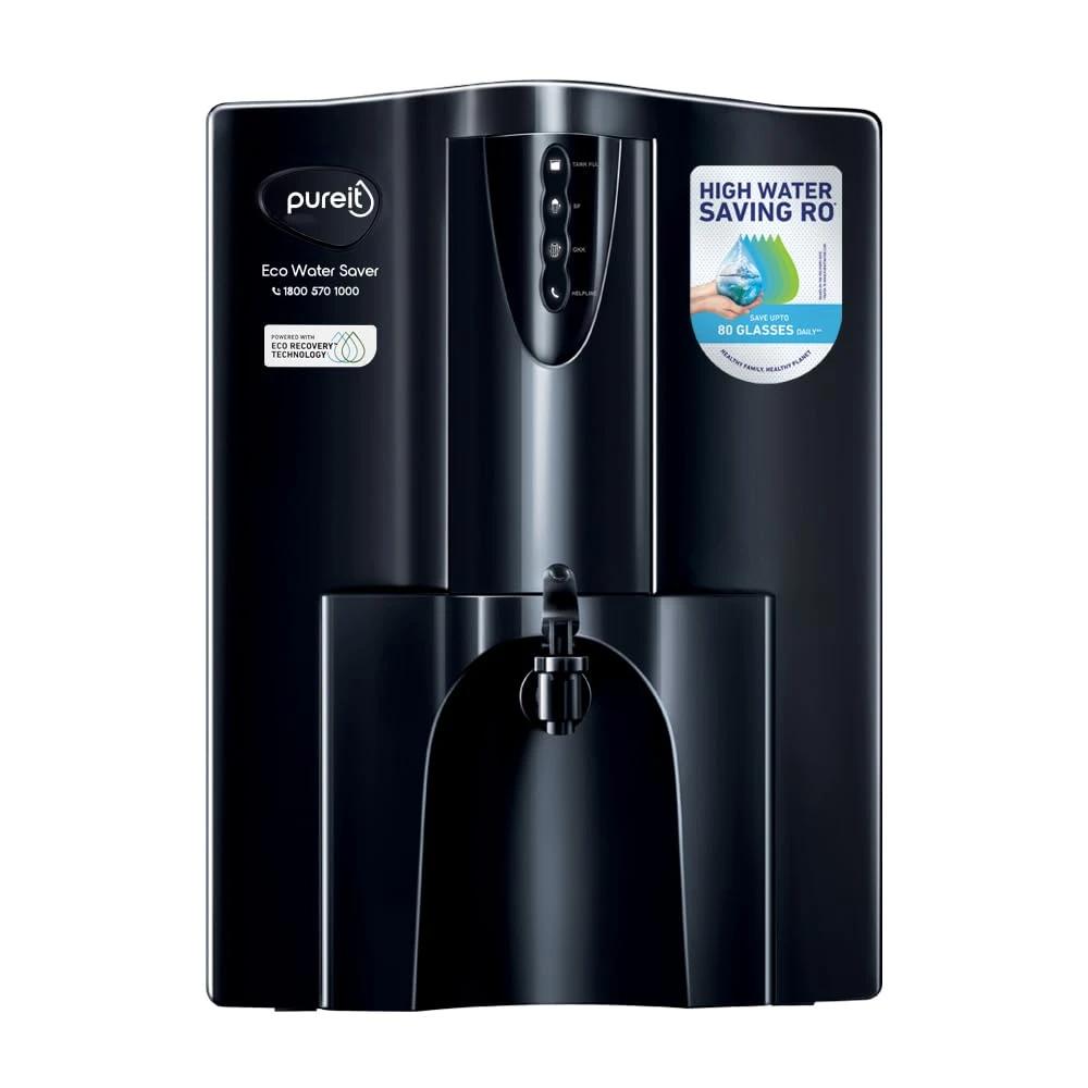 Pureit Eco Water Saver RO Purifier (Black) with RO+UV+MF Filtration | 10 L