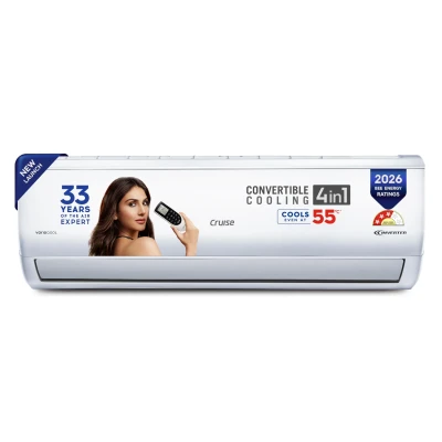 Cruise 1.5 Ton 3 Star,New Star rated, Inverter Split AC with 7-Stage Air Filtration (Copper, Convertible 4-in-1, Fast Cooling, PM 2.5 Filter, Anti-Rust Tech, New BEE Rated, CWCVBM-VQ3D173, White)