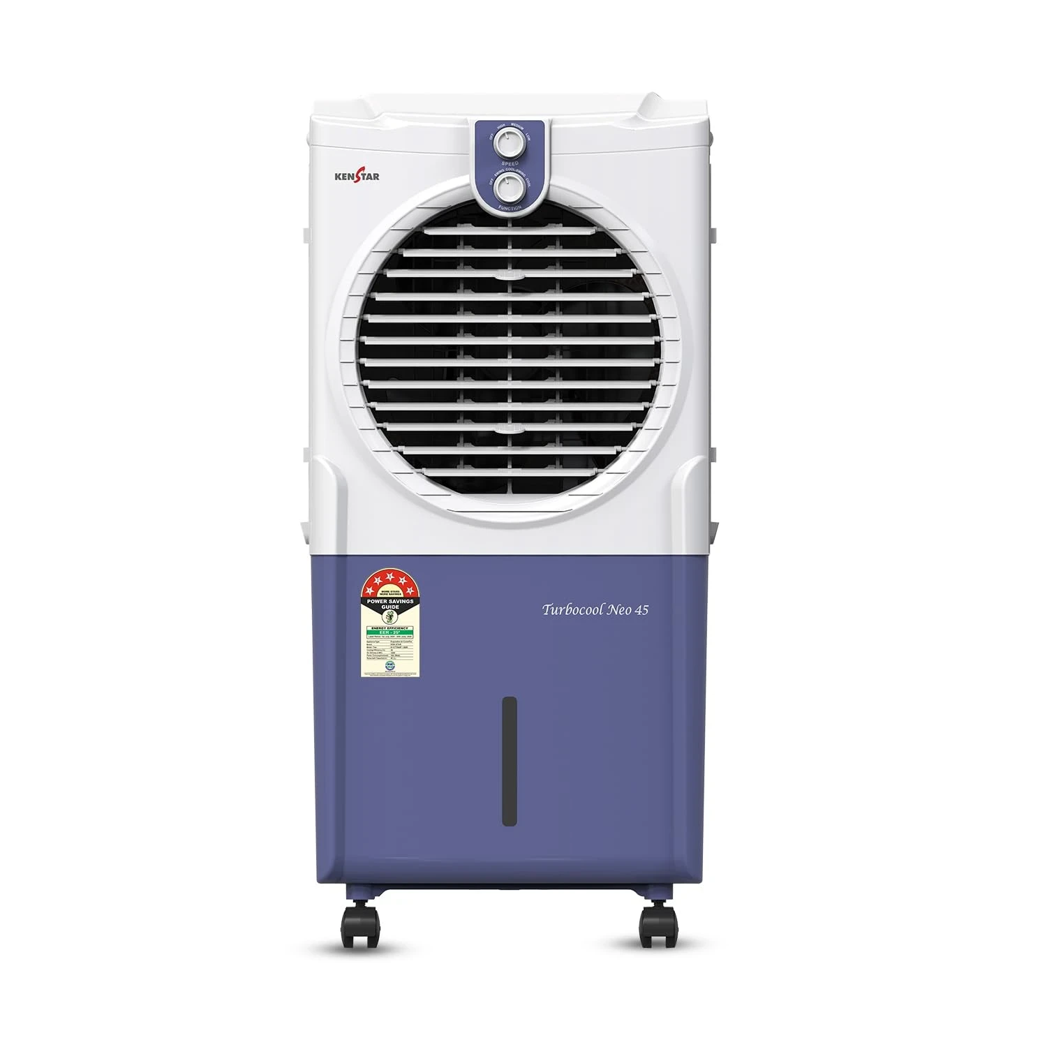 Kenstar TURBOCOOL NEO HC 45 BLUE Air Cooler with Honeycomb Cooling Media | 5-star BEE Rating |100 W|White & Blue