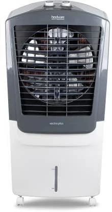Hindware Smart Appliances Vectra Plus 100L | Desert Air Cooler with Woodwool Pads, Inverter Compatible, Castor wheels and motorized air flow control & High Air Delivery (White & Grey)