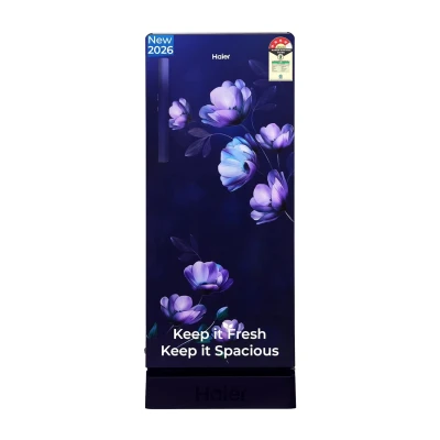 Haier 190 L 4 Star Direct Cool Single Door Refrigerator with Fast Ice Making, Easy Clean Back, Large Vegetable Box (HED-204TMIBA-N, Marine Ivy, Base Stand Drawer, 2026 Model)
