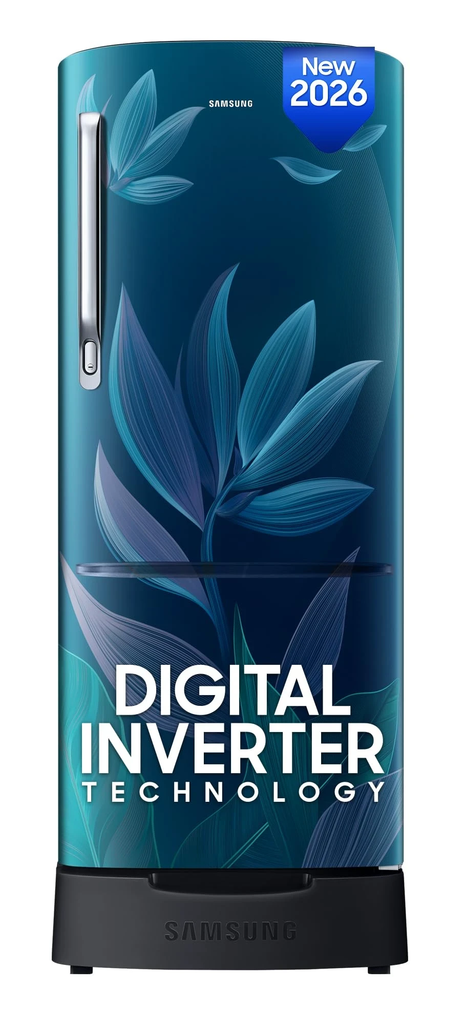Samsung 183 L, 4 Star, Digital Inverter, Direct-Cool Single Door Refrigerator (RR20H28249U/NL, Paradise Bloom Blue, Base Stand Drawer, Single Touch Defrost, 2026 Model)