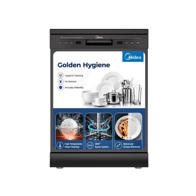 Midea 13 Place Setting Freestanding Dishwasher, 7 Wash Programs, Intensive 70Â°C, Glass Care Mode (ECO & Rapid Wash, Fully Automatic, Suitable for Indian Kitchen)