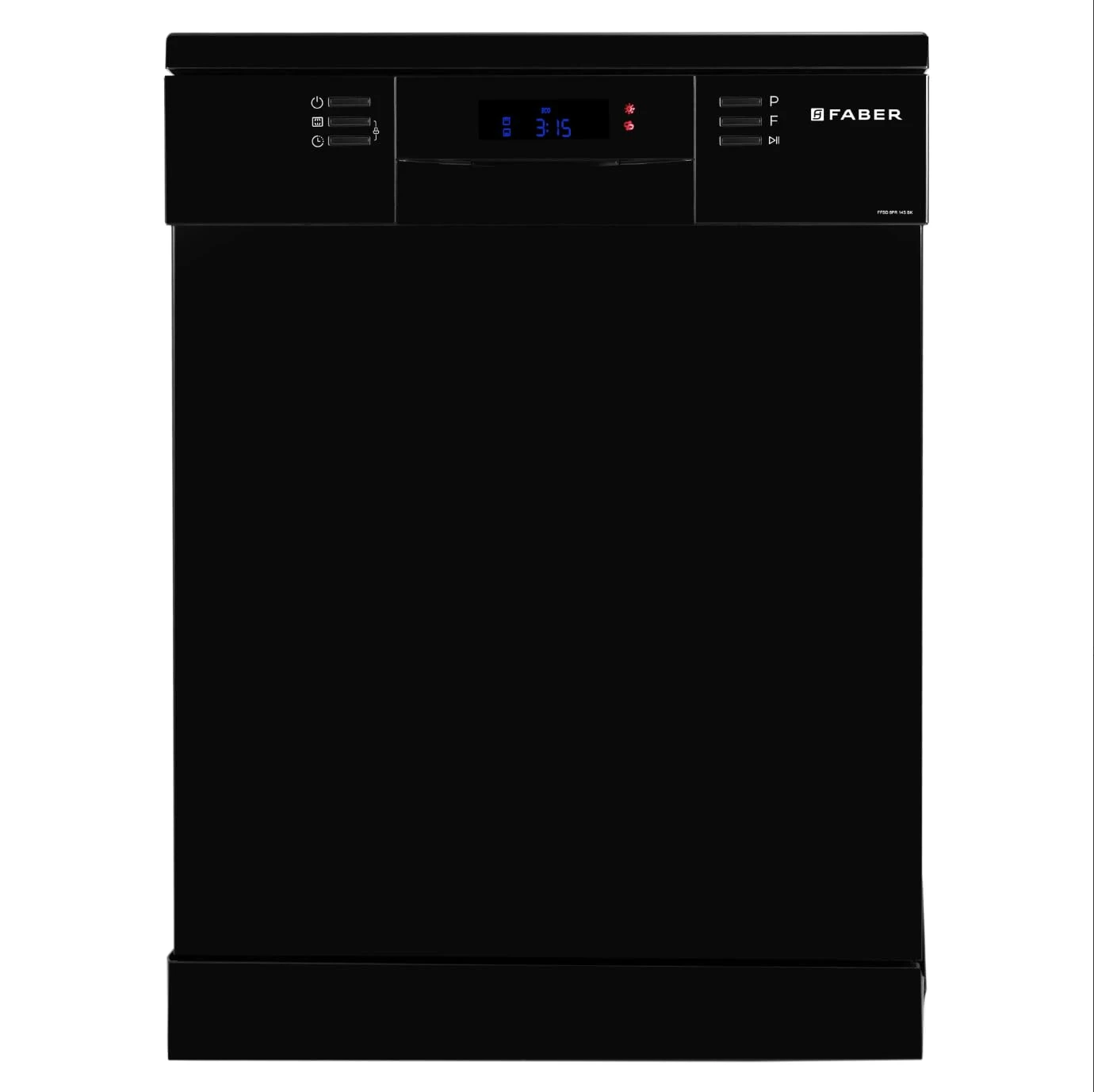 Faber 14 Place Free Standing Dishwasher|8 Wash Programs| LED Display| Adjustable Racks | Auto Power Wash| Child Lock | 2Yr Comprehensive & 10Yr Cavity Warranty |FFSD 8PR 14S, Black Finish
