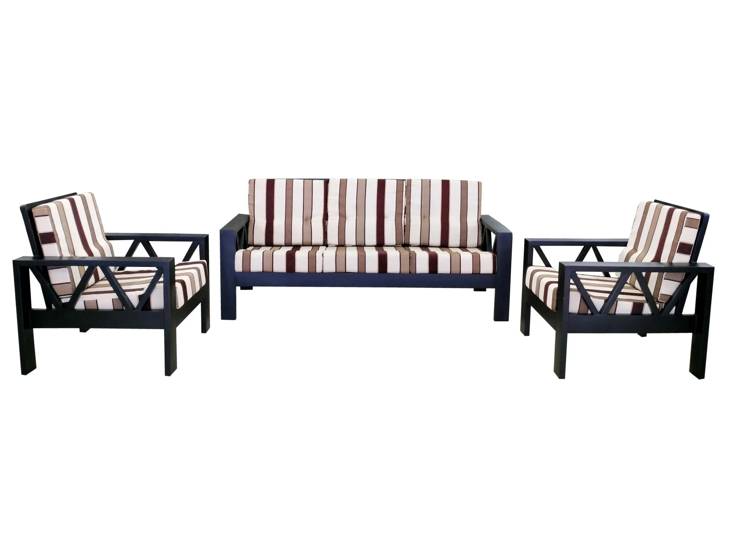 VK Winchester Black 3+1+1 Sofa Set
