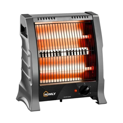 Homly Ritz 800 Watts Quartz Room Heater with Dual Heating Tubes | Dual Heating Settings For 400W & 800 W | Tip-over Protection|Cool Touch Shockproof Body with High Thermal Protection - Grey