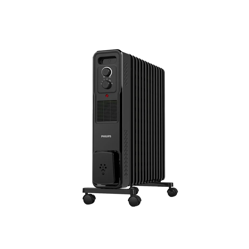 Philips 13 Fin Oil Filled Room Heater (OFR) | New M-Shaped Heating Fins for 30% Faster Heating | 5 Heat Settings | Tilt & Auto Shut-Off Protection | PTC Fan Heater for Instant Warmth | New Launch