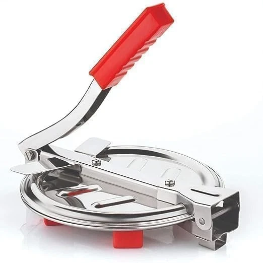 Stainless Steel Puri Maker Press Machine for Home Kitchen, Manual Hand Press with Stainless Steel Inner Surface for Puri, Papad, Khakhra, Poori and Flatbread Making