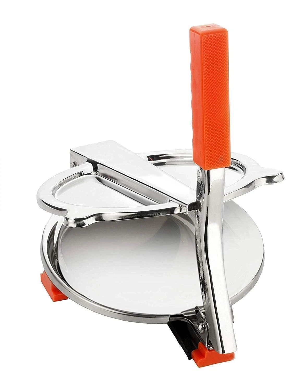 Stainless Steel 6.5 Inch Roti & Puri Maker Press â€“ Manual Hand Press Roti Maker with Handle for Chapati, Papad & Khakhra Heavy Duty Cast Iron with Stainless Steel Plates (pack of 1)