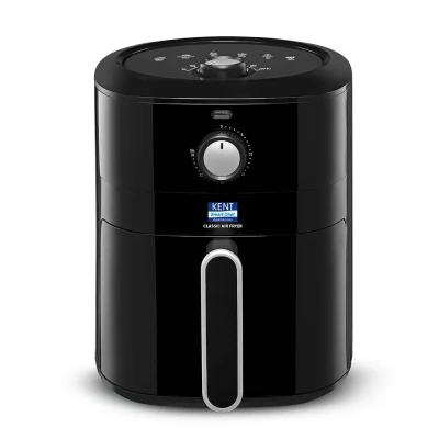 KENT Classic Hot Air Fryer 4L 1300 W | 80% Less Oil | Instant Electric Air Fryer | Auto Cut Off | Fry, Grill, Roast, Steam, and Bake | 1 Year Warranty | Black