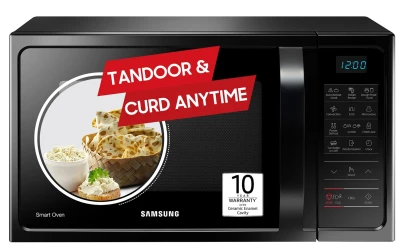 Samsung 28L, Convection Microwave Oven with Curd Making(MC28A5013AK/TL, Black, Ceramic Enamel Cavity with 10 Year Warranty)