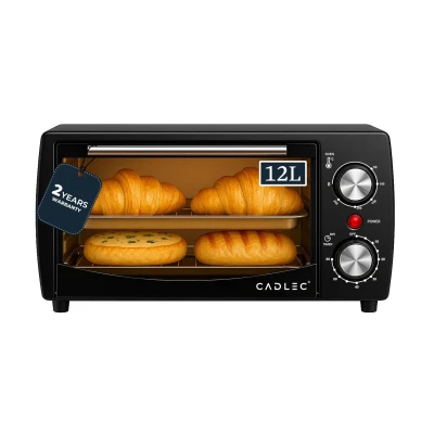 Cadlec Cruise Pro 12L Multi-Function OTG for Kitchen, 1000W Oven Toaster Griller, Bake Grill Toast, Oven for Baking, Adjustable Temperature & Timer, Black, 2 Year Warranty