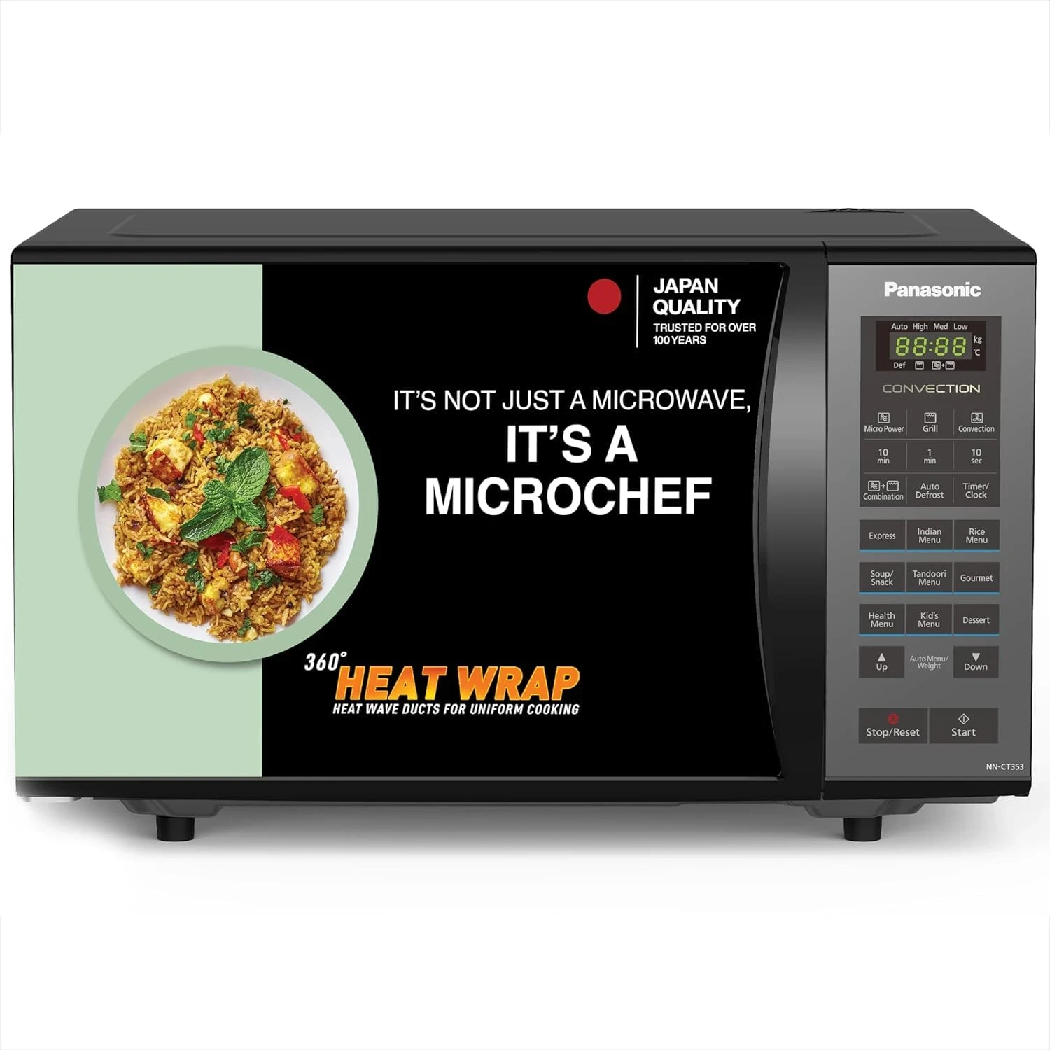 Panasonic 23L Convection Microwave Oven(NN-CT353BFDG,Black Mirror, 360Â° Heat Wrap)