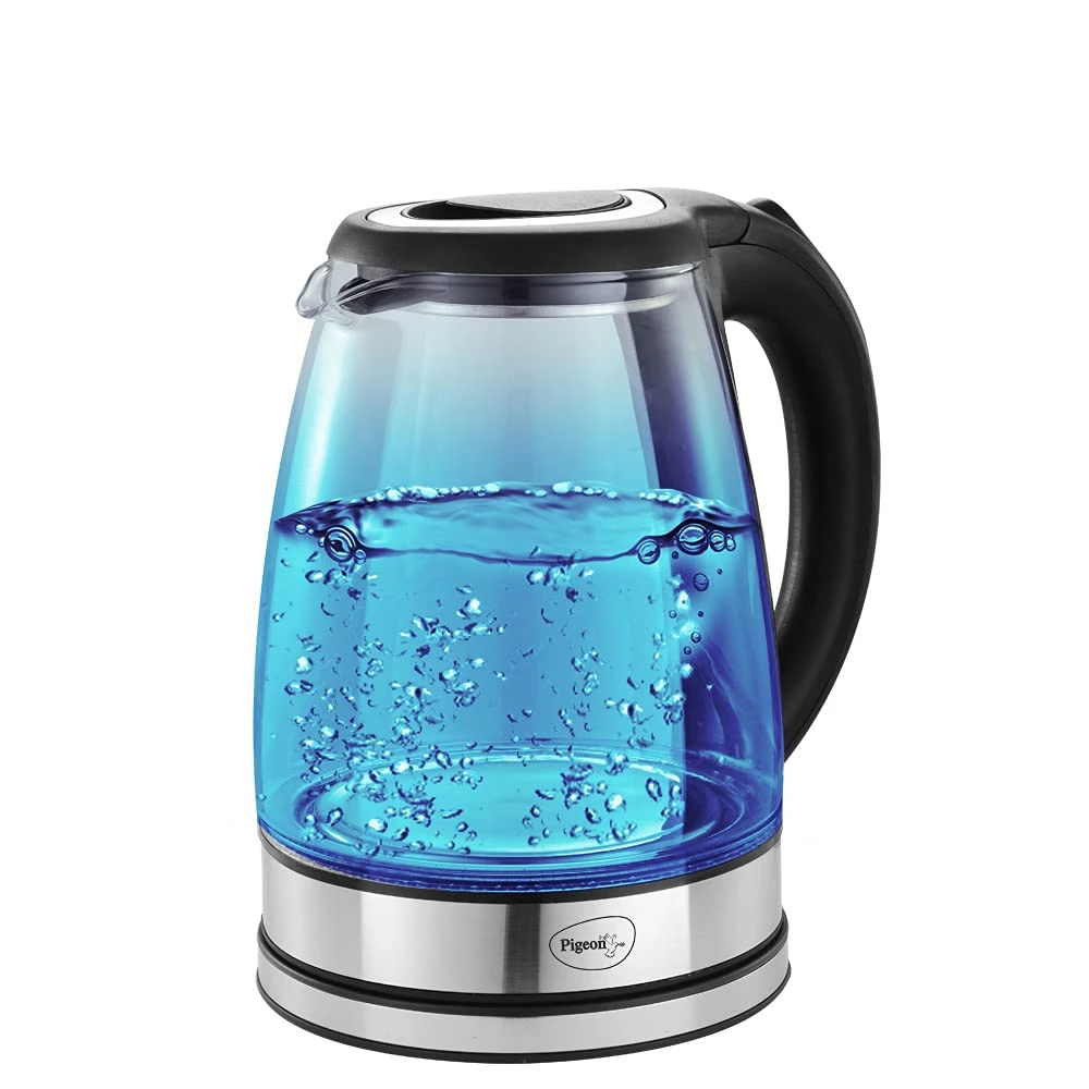 Pigeon by Stovekraft Crystal Glass Electric Kettle 1.8 Litre with LED Illumination, Heat Resistant Pyrex 1500 Watt — VK Furniture & Electronics | VK Furniture Mangalore