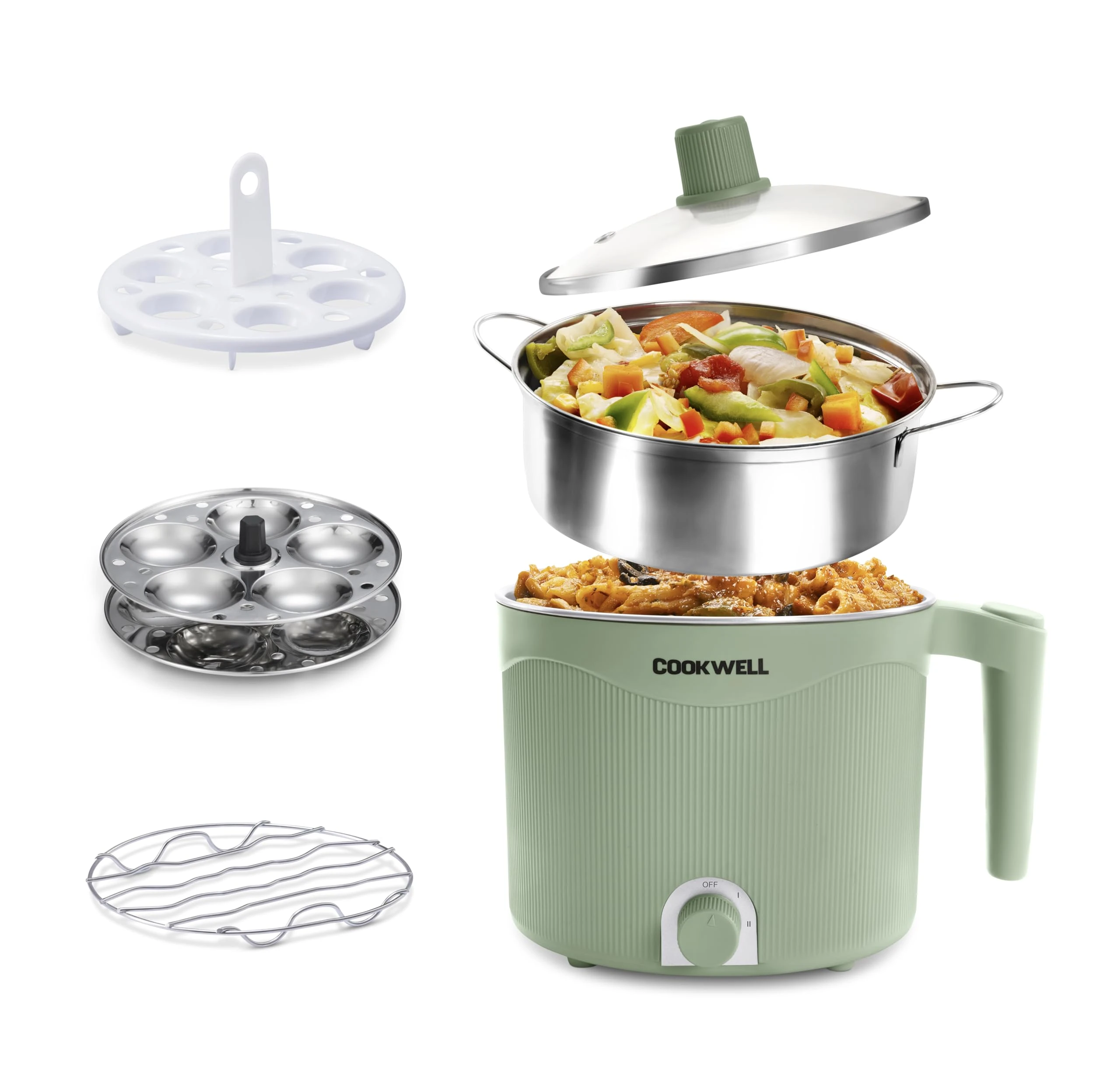 Cookwell Multipurpose Cook Kettle 600W (Green Steel) — VK Furniture & Electronics | VK Furniture Mangalore