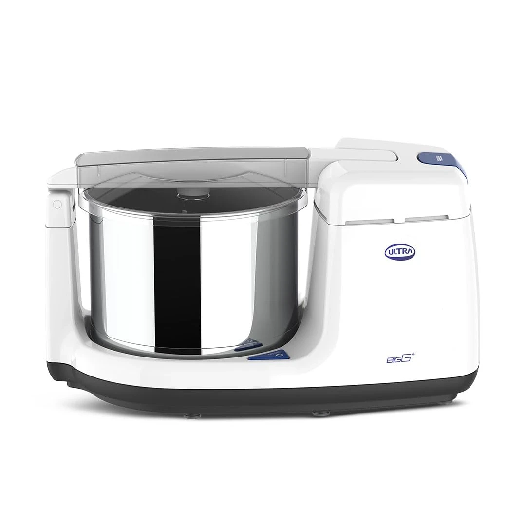 Ultra BIGG+ 2.5 Litre Table Top Wet Grinder -White | Fast Grinding Conical Stones, 150W Motor & 5 Years Warranty | AISI 304 Food-Grade SS Multi Utility Cylindrical Drum, CE Certified