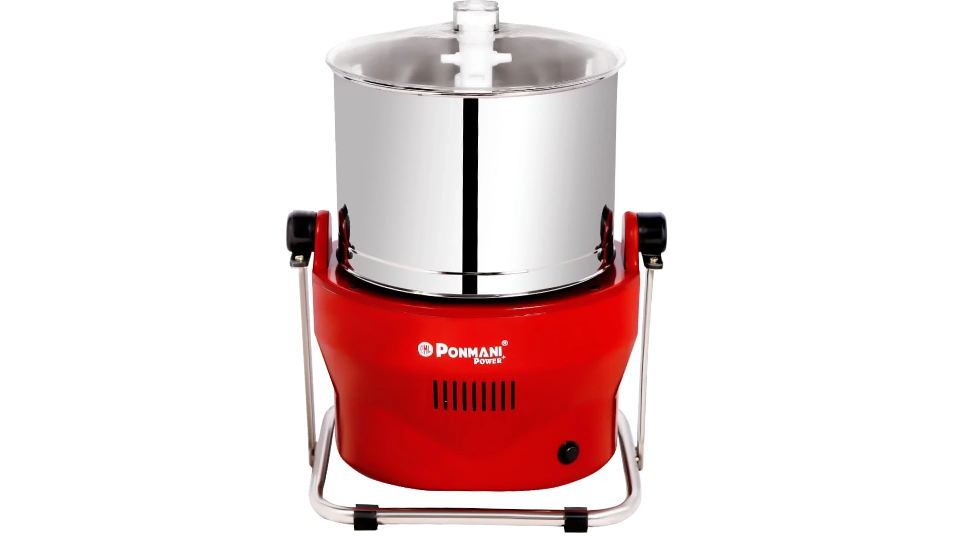 Ponmani Power Plus - 3 litres Tilting Wet Grinder | Red | 225W Copper Motor | Fast Grinding (10-20Min) | Suitable for Chocolate & Nuts Grinding