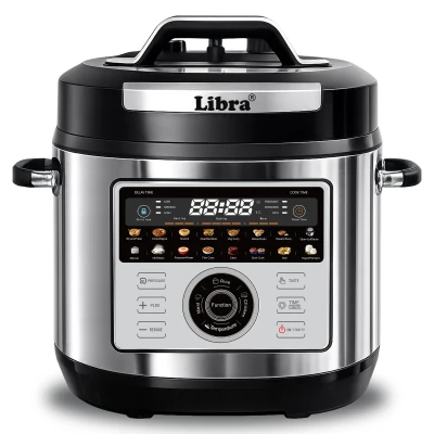 Libra 6L Electric Pressure Cooker, 19-in-1 Digital Multi Cooker with 304 Stainless Steel Inner Pot, 1000W, 10 Layer Safety, One Touch Pressure Release, Delay Timer & Keep Warm for Rice, Dal, Biryani