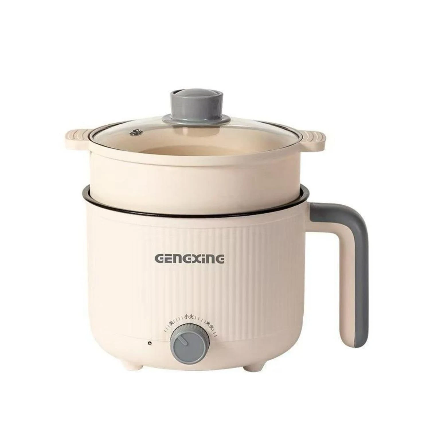 MOOKA Mini Multipurpose Electric Cooker Kettle With Steamer 1.5 Liter Inner Pot Non-Stick Hotpot Cooker For Cooking Hot Water Rice Idli Momos Tea 600W Portable Travel
