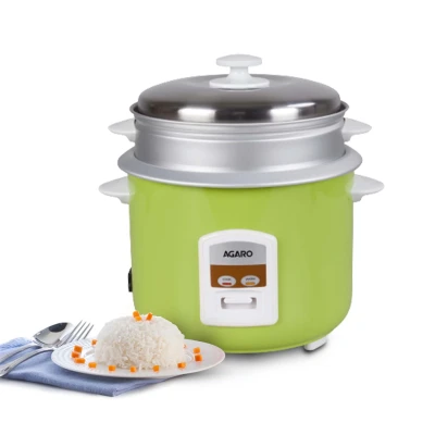 AGARO Marvel Electric Rice Cooker, 1.8L, 1.5 Kgs (approx. 10 cups) raw rice, 700W, Automatic Boiler, Steamer, Removable Aluminium Pot, Stainless Steel Lid, Keep Warm Function, Trivet Plate, Rice