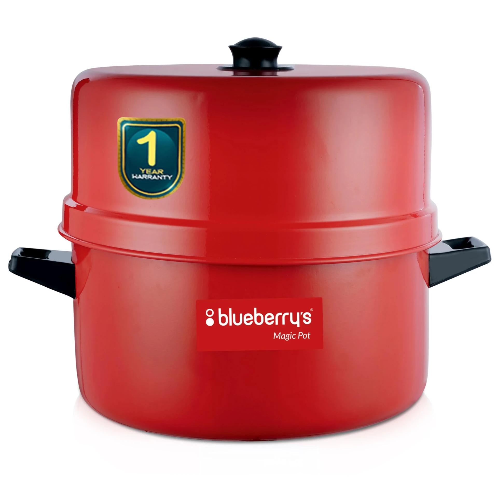 Blueberry's 1.5 Kg Aluminum Choodarapetty Steam Thermal Rice Cooker with Gasket,Induction Based Inner Pot, Made in India -Red