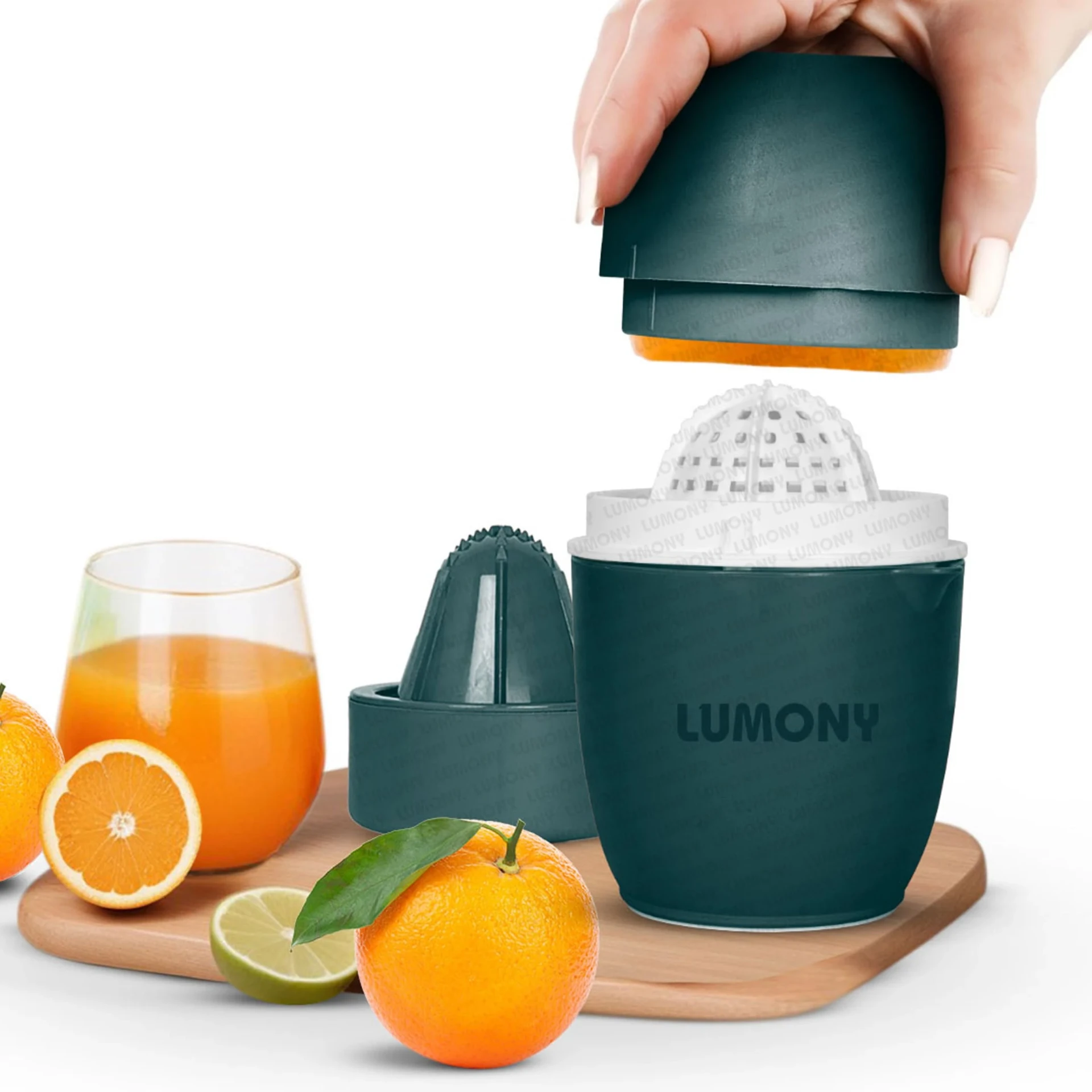 Juicer For Home LUMONYÂ® Manual Hand Press Juicer Manual citrus juicer Orange Juice manual juicers for fruits Citrus Press Hand squeezer and Vegetable (Green)