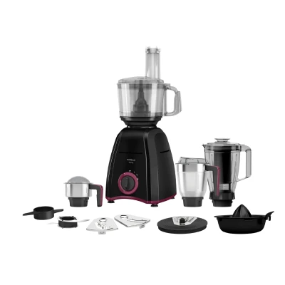 Havells Unity 750W Food Processor | 4 Jars â€“ Juicer, Mixer, Grinder & Chopper (All-in-One) | Compact Design | 3 Speed Control + Pulse| For Dry & Wet Grinding| 2 Years Door Step Warranty by Havells