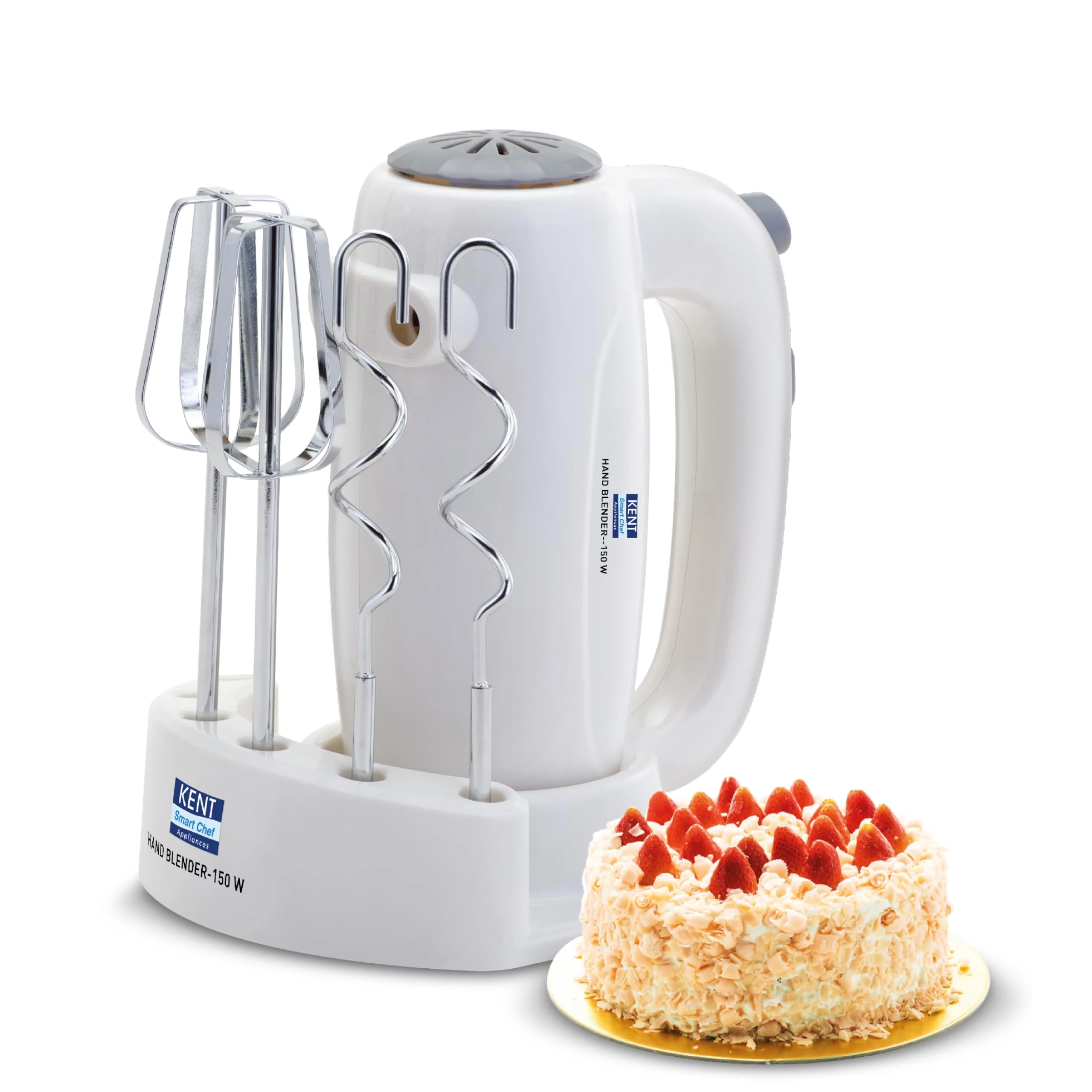 KENT 150W, 5 Speed Control, Copper Motor, Multiple Beaters, Overheating Protection, Food Grade Plastic Body Hand Blender (White) — VK Furniture & Electronics | VK Furniture Mangalore