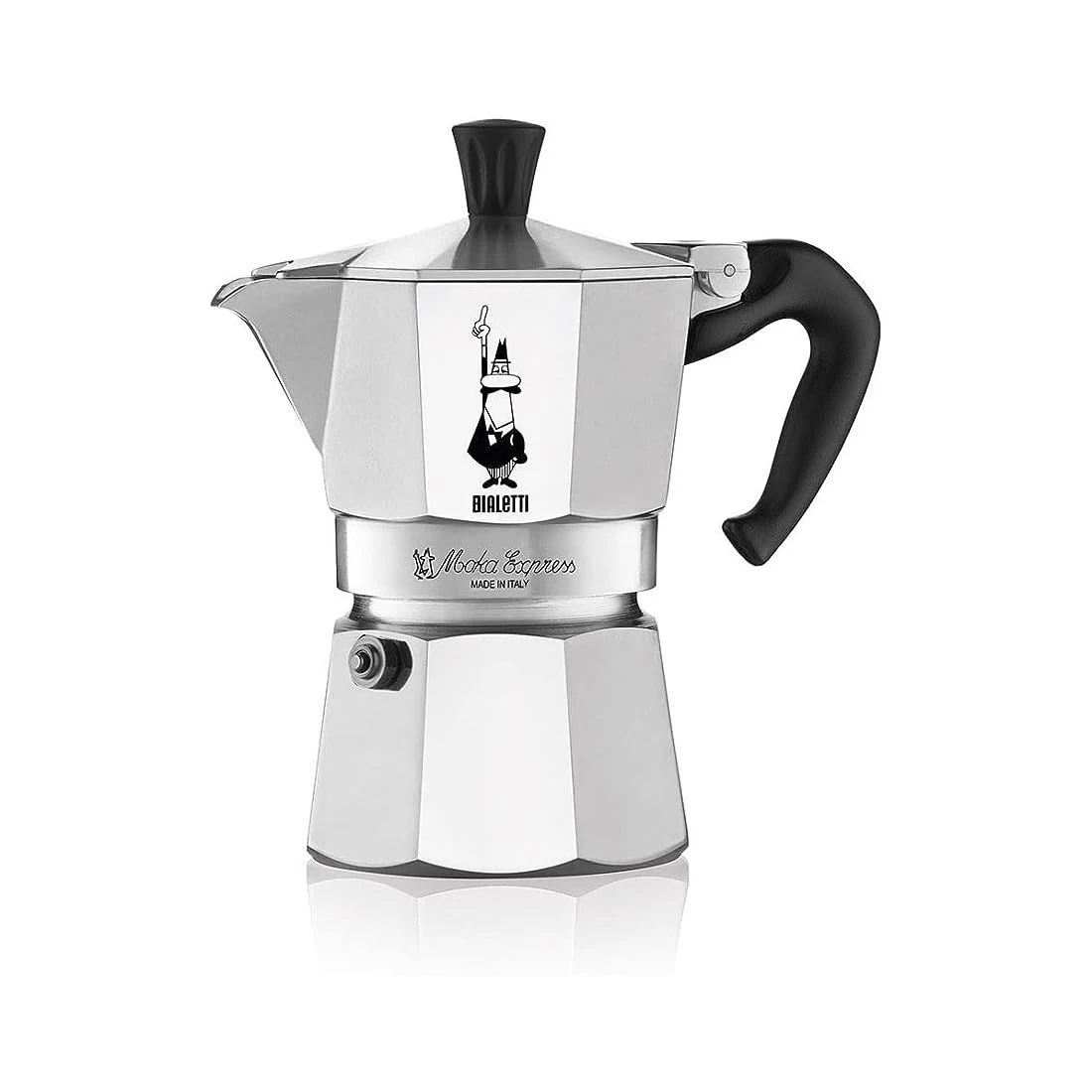 Bialetti Moka Express Iconic Italian Stovetop Espresso Maker, Italian Made; Moka Pot/Percolator/Coffee Maker/Mocha Pot for an Authentic Italian Coffee (Silver, 4 Cup)