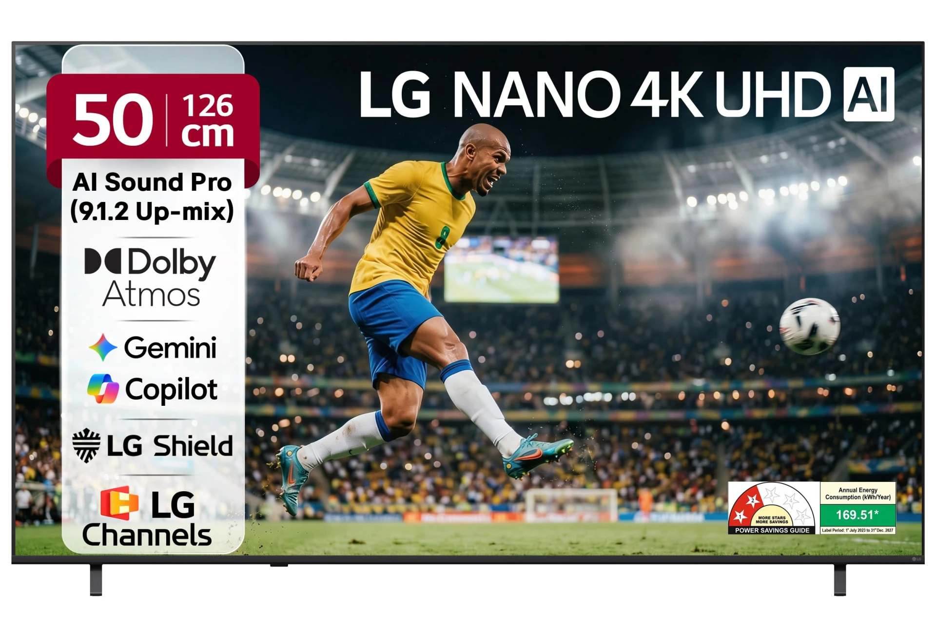 LG 126 cms (50 inches) NU87 AI Series Nano 4K Ultra HD Smart webOS LED TV 50NU870BPLA