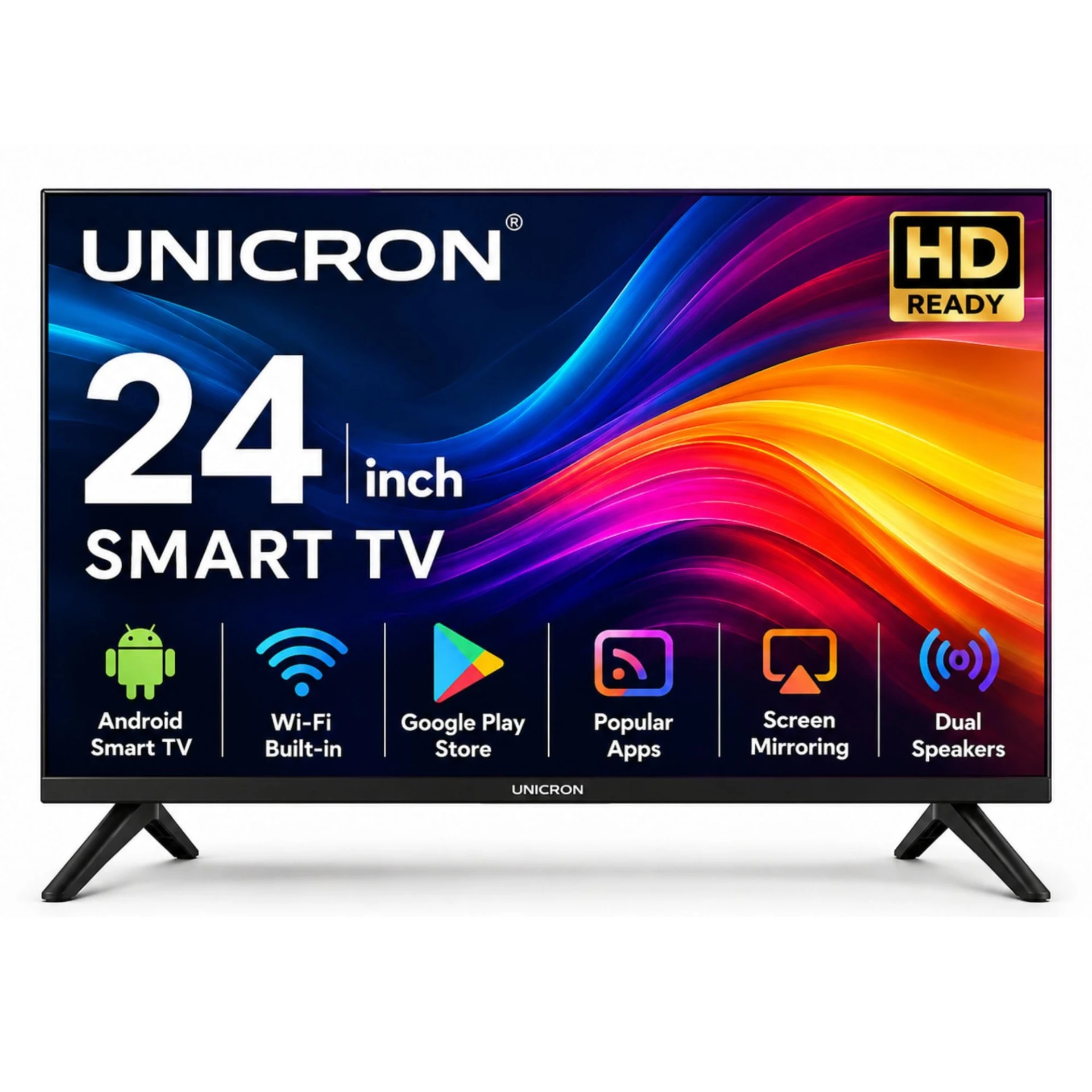 24”INCH HD Ready Android Smart LED TV | WiFi Enabled | Built-in Apps Compatible (YouTube, Netflix, Prime Video) | Screen M...
