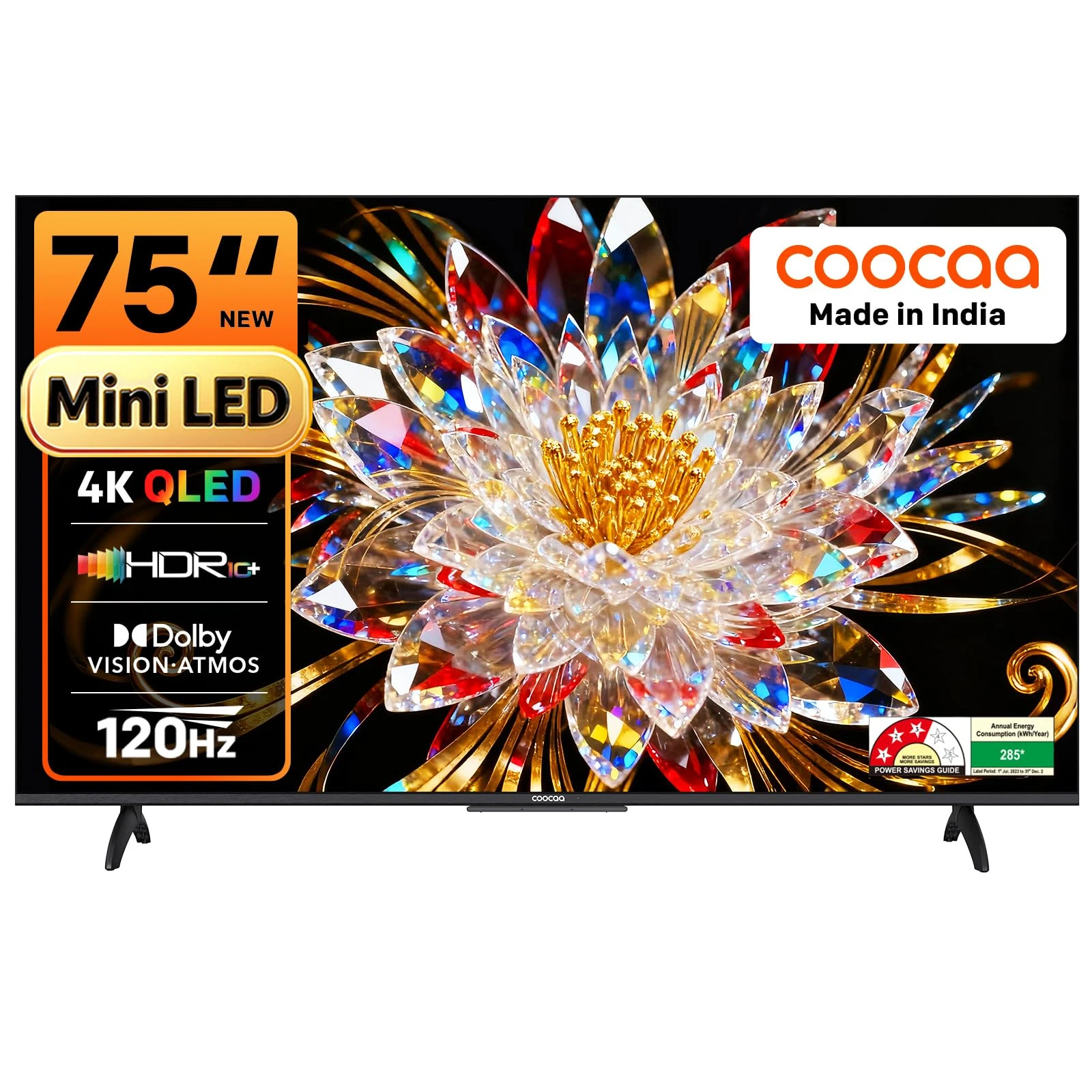 coocaa 190 cm (75 inches) 4K Ultra HD Smart Mini LED QLED Google TV 75MINI75Q