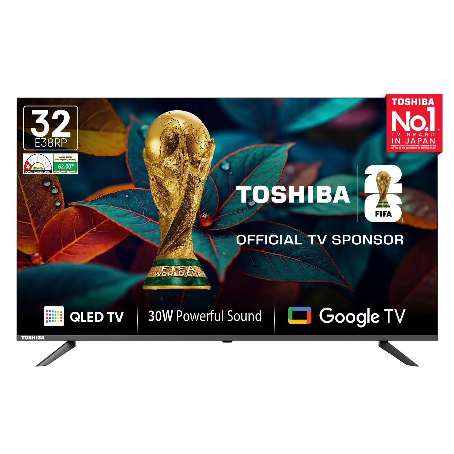Toshiba 80 cm (32 Inches) HD Ready Smart QLED Google TV | 30W Powerful Speaker | Super Bright Panel | Dolby Audio | HDR 10...