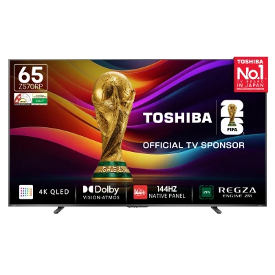 Toshiba 164 cm (65 Inches) 4K Ultra HD Smart QLED TV | Dolby Vision Atmos, HDR10+ | 144 Hz Panel | 24W Powe...