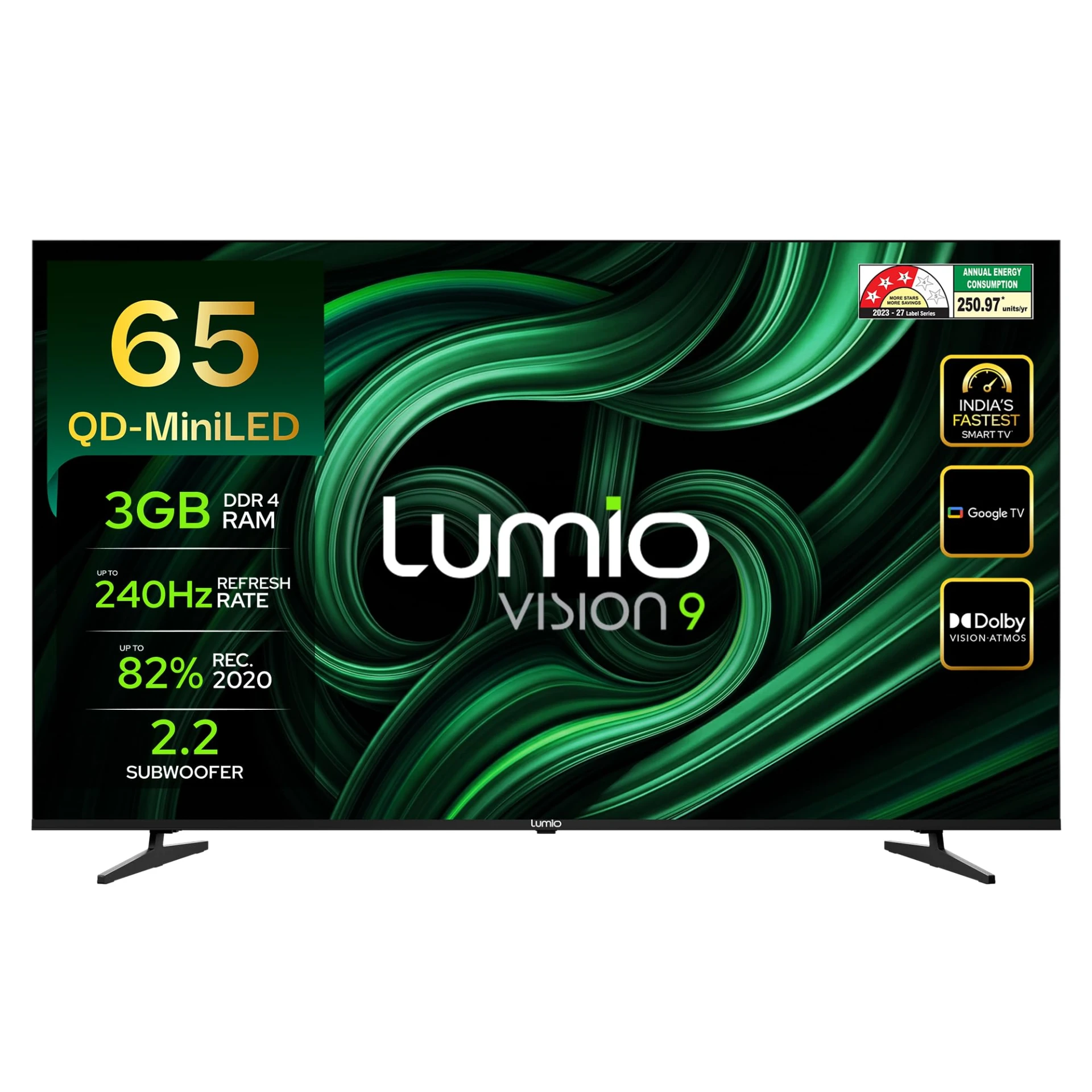Lumio Vision 9 2026 165cm (65 inches) 4K Ultra HD Smart QD-MiniLED Google TV EPIC2-ADSI
