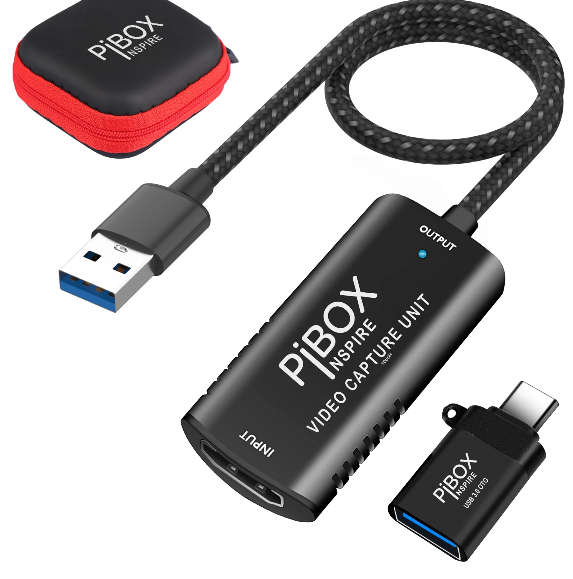 Video Capture Card, PiBOX India Braided Tough, 4K HDMI to USB 3.0 Game Capture Device Aluminium Windows Android Mac,HD 108...