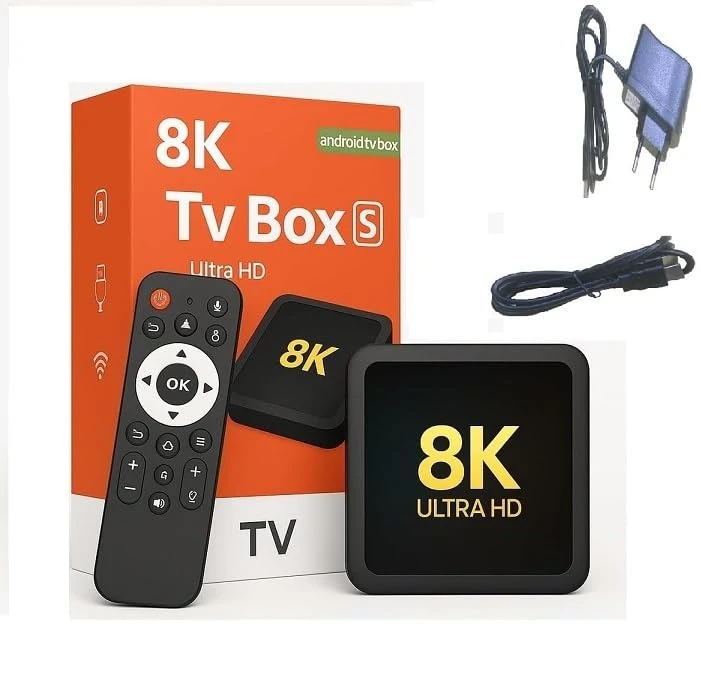 Generic Android Smart TV Box, 8k Ultra HD, Black, G96 Max Model, WiFi 2.4G, 4GB RAM, 32GB Storage, HDR10, with Voice Remot...