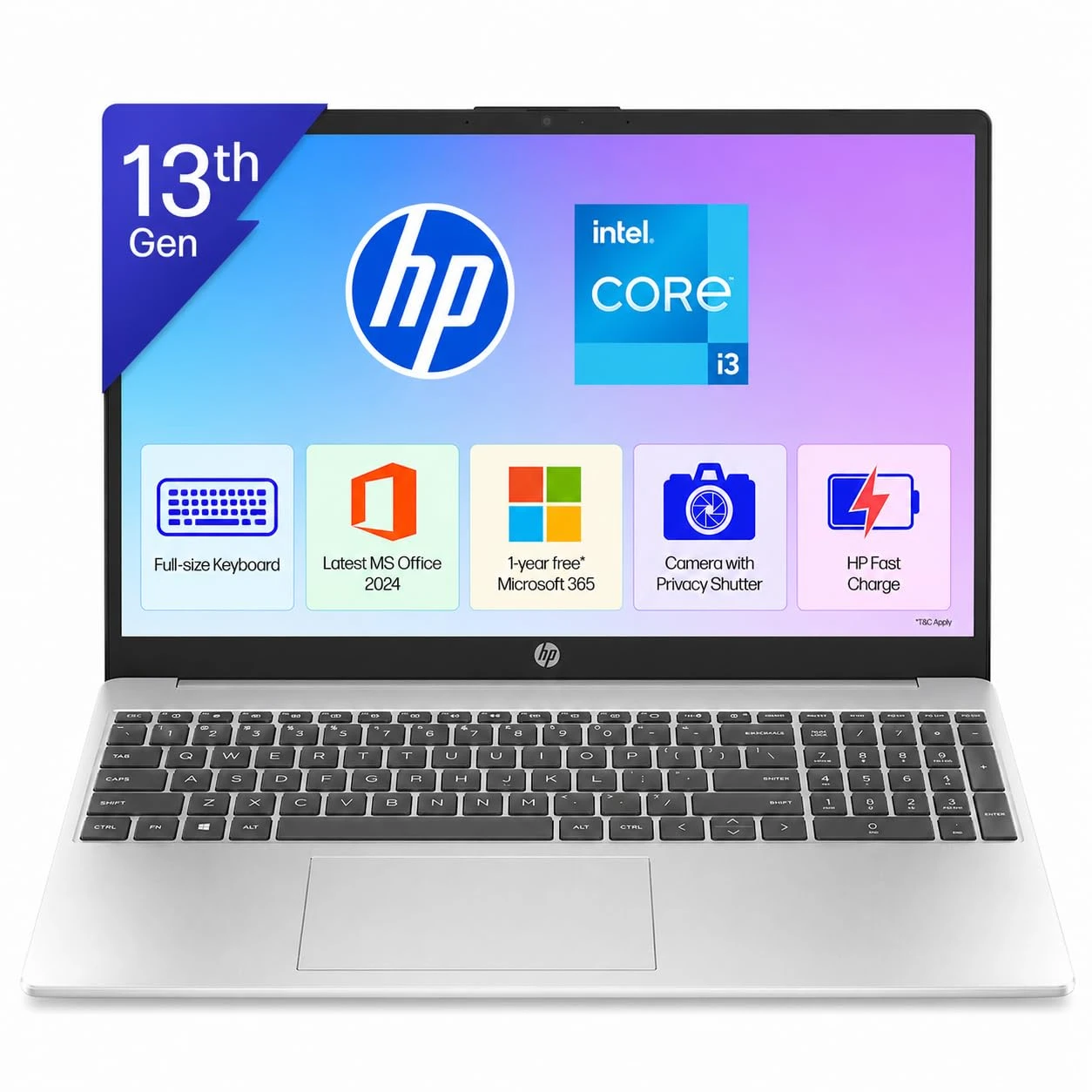HP 15, 13th Gen Intel Core i3-1315U Laptop (8GB DDR4,512GB SSD) Anti-Glare, Micro-Edge,15.6''/39.6cm, FHD, Win11,M365 Basi...