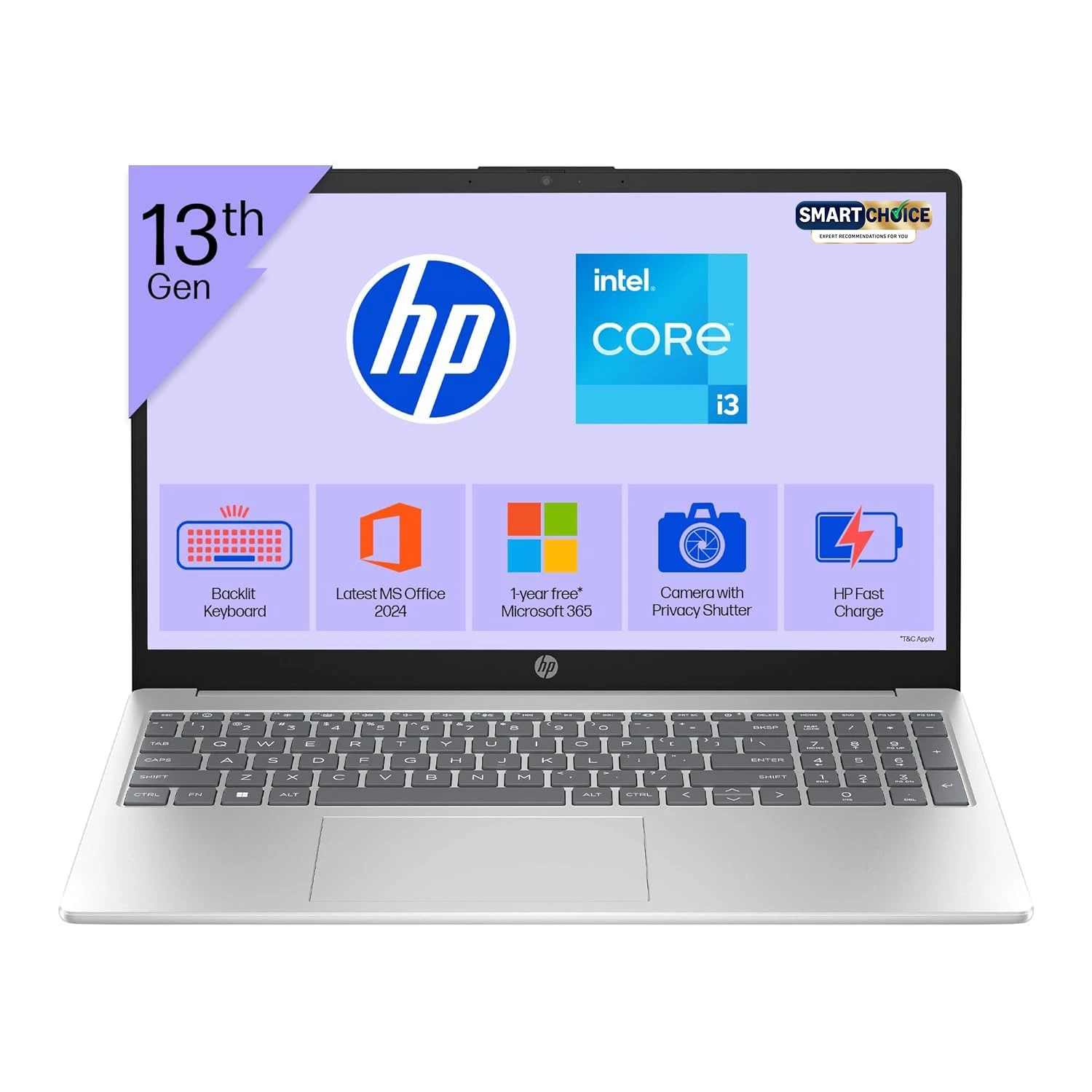 HP 15 Smartchoice, 13th Gen Intel Core i3-1315U(8GB DDR4,512GB SSD) FHD, Anti-Glare, Micro-Edge, 15.6''/39.6cm, Win11, M36...