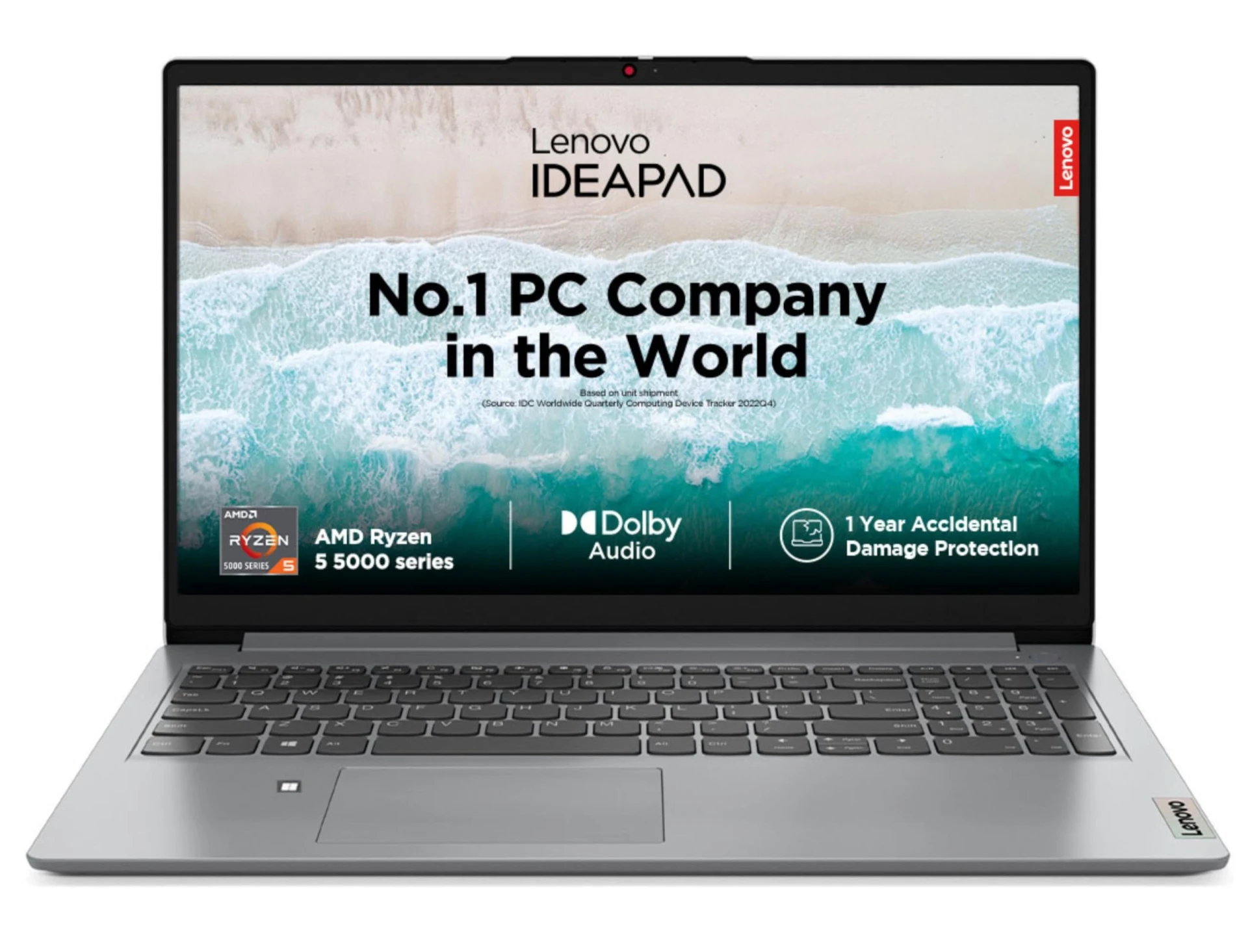 Lenovo IdeaPad 1 AMD Ryzen 5 5500U 15.6" HD Thin and Light Laptop (8GB RAM/512GB SSD/Windows 11 Home/Office Home 2024/1 Ye...