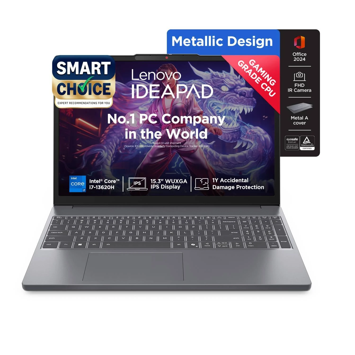 Lenovo Ideapad Slim 3, 13th Gen Intel Core i7 13620H, 16GB RAM, 512GB SSD, WUXGA IPS, 15.3"/38.8cm, Win 11, Office 2024, T...