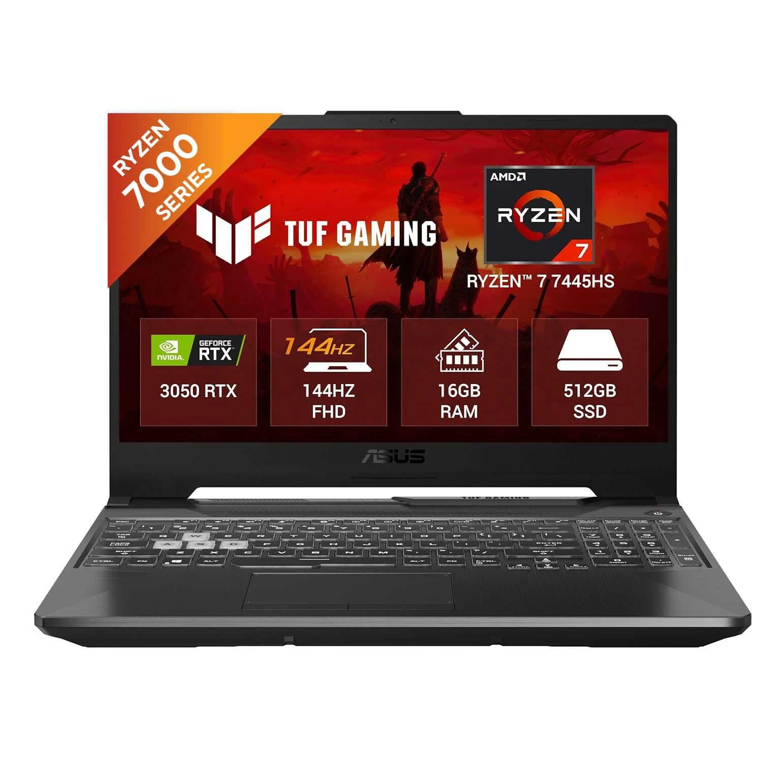 ASUS TUF A15 (2025), AMD Ryzen 7 7445HS,RTX 3050-4GB,75W TGP,16GB DDR5(Upgradeable Upto 64GB) 512GB SSD,FHD,15.6",144Hz,RG...