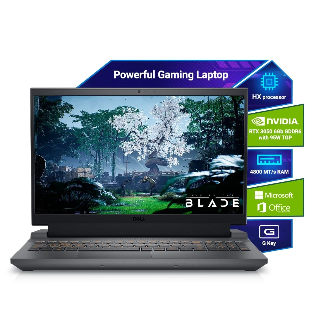 Dell G Series, 13th Gen Intel Core i5-13450HX, NVIDIA RTX 3050-6GB, 16GB DDR5, 512GB SSD, FHD, 15.6"/39.62cm, Windows 11, ...