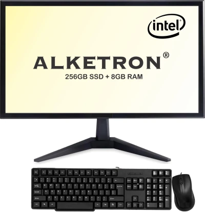 ALKETRON All-in-One Desktop PC with 20 Inch Display - 256GB SSD + 8GB RAM; Windows11 & MS Office- Warranty(1+3 Year) (Stan...