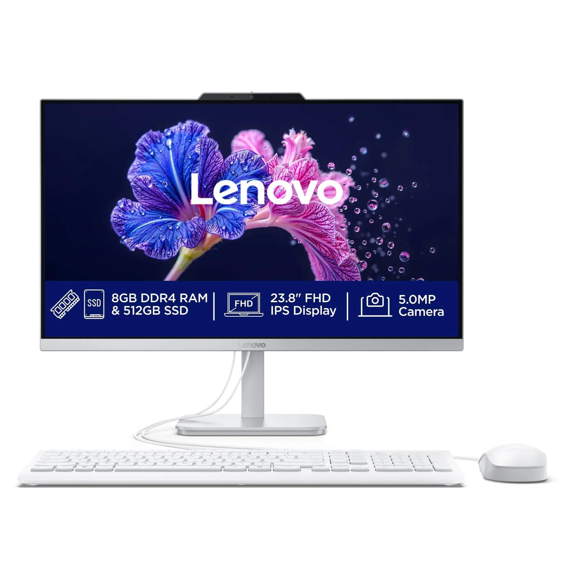Lenovo A100 All in one Intel® Core™ i3-N305 23.8" FHD (1920x1080) 3-Side Edgeless All-in-One Desktop (8GB/5...