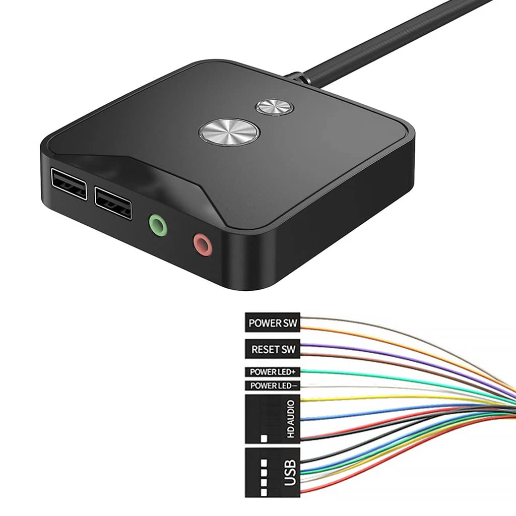 ZORBES® Desktop Computer Power Switch,Desktop Pc Power,Computer On/Off Switch,Push Button CPU Button,2 USB ...