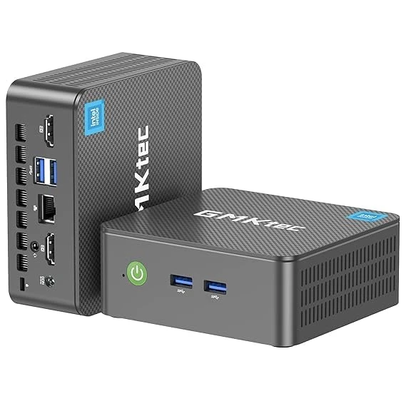 GMKtec Mini PC, Intel Twin Lake N150 (Upgraded N100), 8GB DDR4 RAM 512GB PCIe M.2 SSD, Desktop Computer 4K Dual HDMI/USB3....