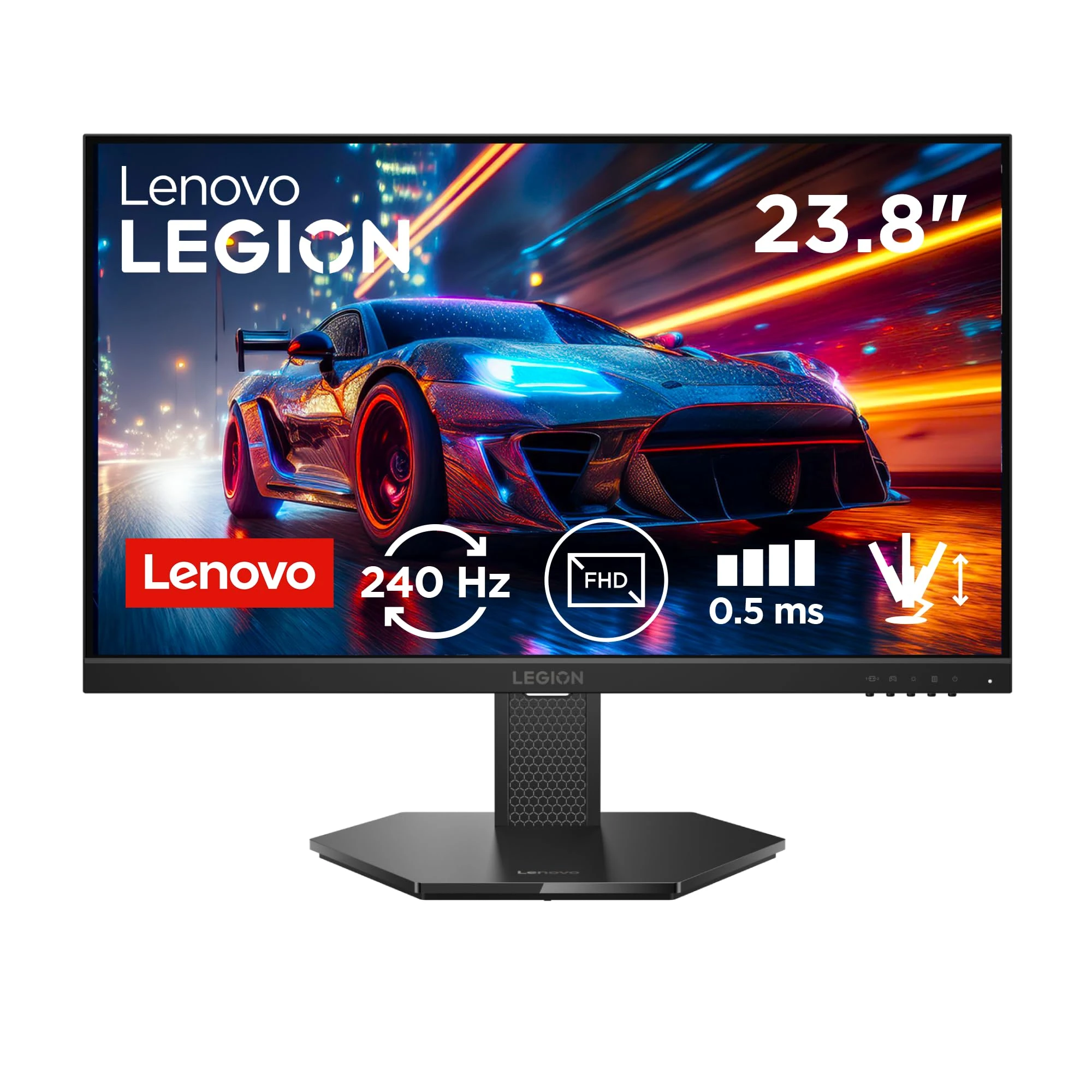 Lenovo Legion 24-10, 24 Inch IPS Full HD Gaming Monitor, 240Hz, 0.5ms, AMD FreeSyn Premium, NVIDIA G-Sync, 99% sRGB, Eyesa...