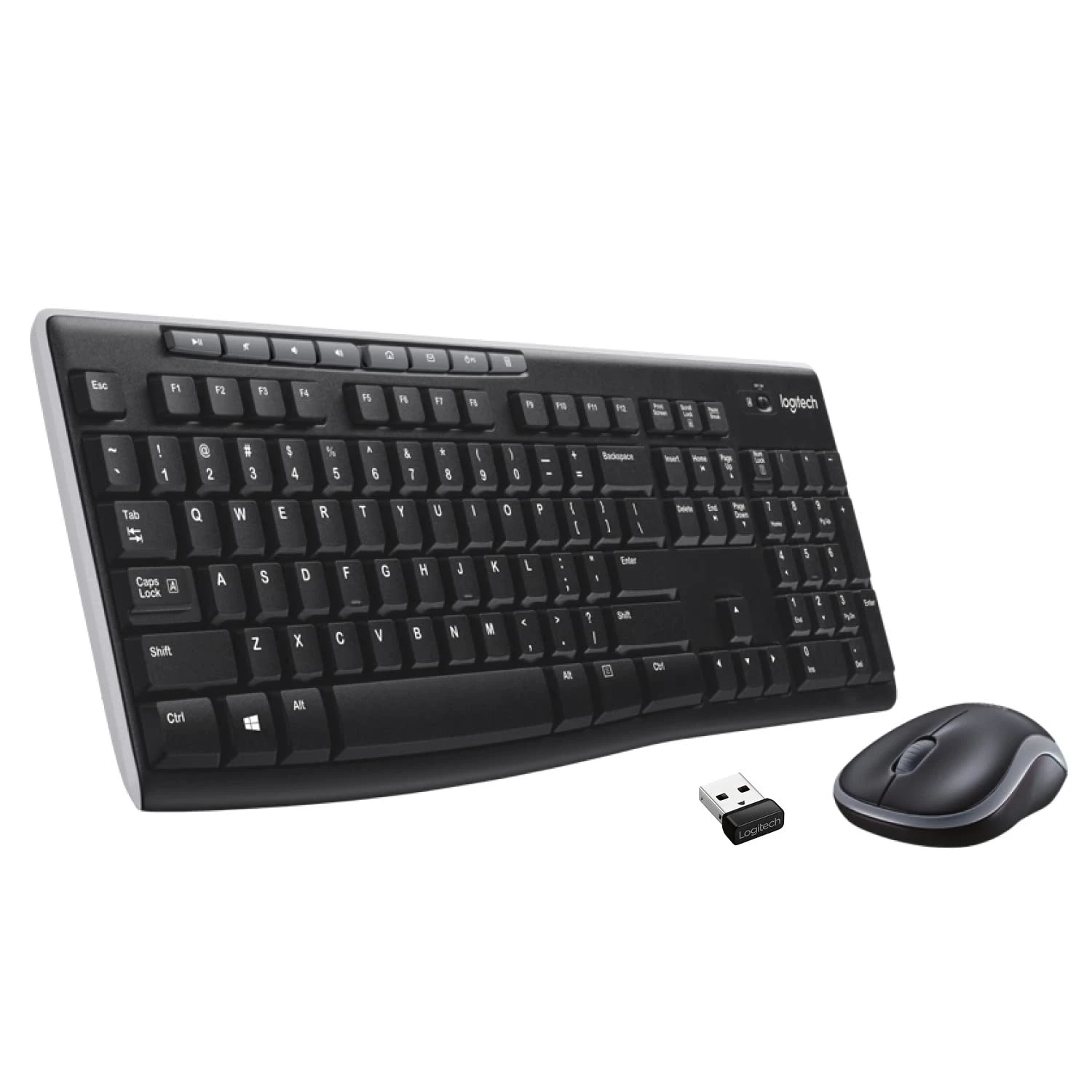 Logitech MK270r Wireless Keyboard and Mouse Combo for Windows, 2.4 GHz Wireless, Spill-Resistant Design, 8 ...