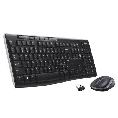 Logitech MK270r Wireless Keyboard and Mouse Combo for Windows, 2.4 GHz Wireless, Spill-Resistant Design, 8 ...